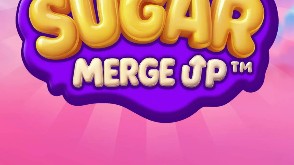 Sugar Merge Up slot game screen with candy theme