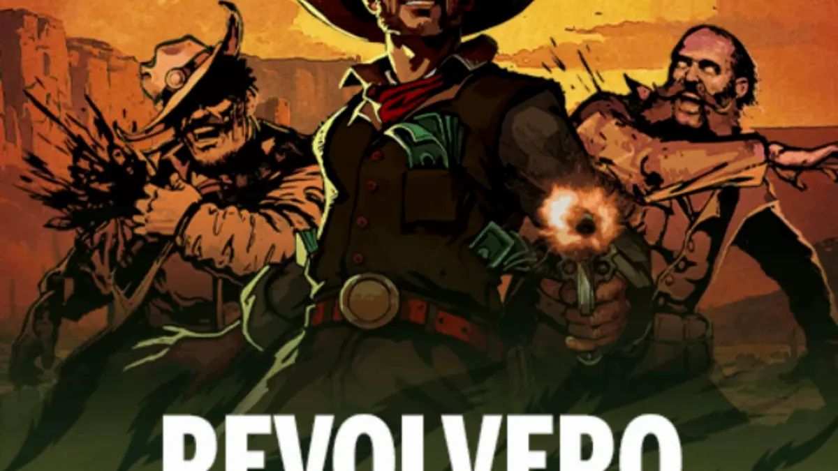 Tampilan visual slot Revolvero dengan tema western yang gritty